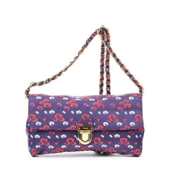 Prada Push Lock Chain Flap Clutch